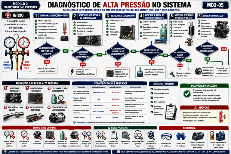 Diagnóstico de alta pressão no sistema