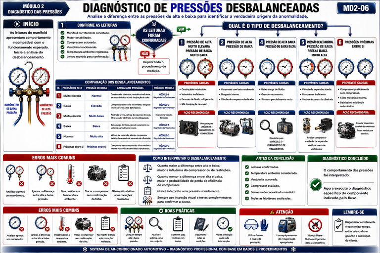 Diagnóstico de pressões desbalanceadas